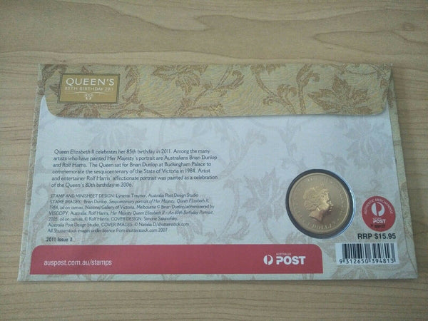 2011 Australian $1 Queen's 85th Birthday PNC 1st Day Issue