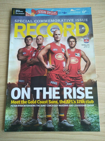 2011 Round 2 AFL Football Record North Melbourne v Collingwood