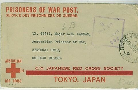 Australia - Japan censored Prisoners of War Postal stationery via Red Cross