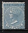 Bermuda SG 4 2d bright blue Queen Victoria Mint no gum