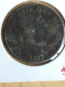 UK Great Britain George III 1817 Half Crown Coin