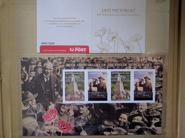 2008 AUSTRALIA LEST WE FORGET STAMP AND COIN FOLDER LIMITED EDITION 0997/1000
