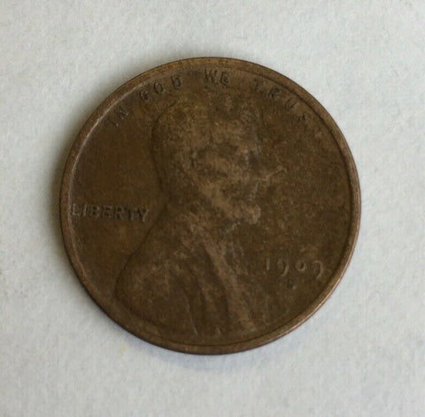 USA Lincoln 1909s One Cent Coin S Mintmark Fine Condition