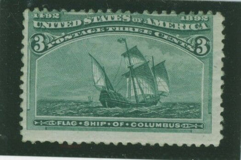 USA Scott# 232 3c green Columbus Mint Unhinged
