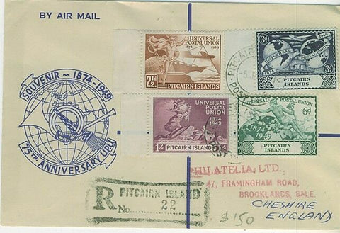 Pitcairn Islands SG 13-6  UPU FDC Good condition and very clean