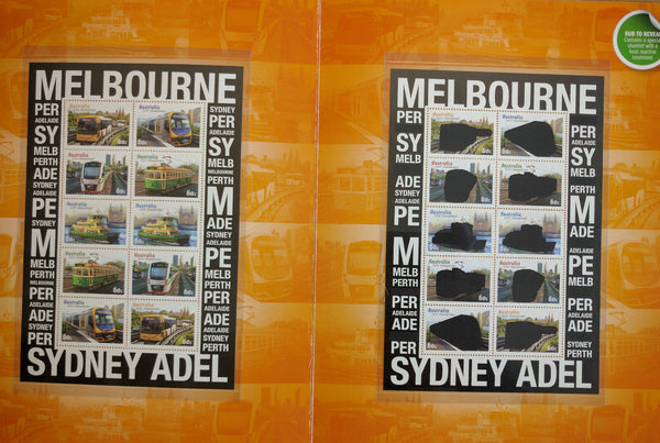 Australia Capital City Transport Stamp Pack trains trams buses ships ferries