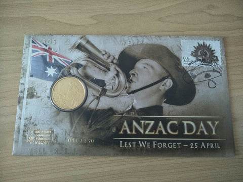 2012 Australian $1 ANZAC Day PNC 1st Day Issue PSWA Centennial Exhibition