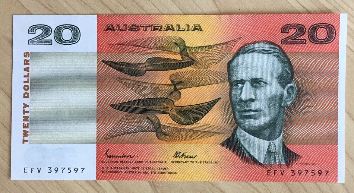 Australia R409a $20 Johnston/Fraser OCRB serial No. Banknote