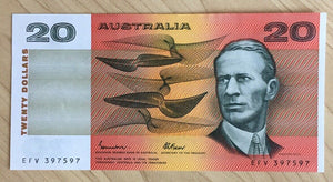 Australia R409a $20 Johnston/Fraser OCRB serial No. Banknote