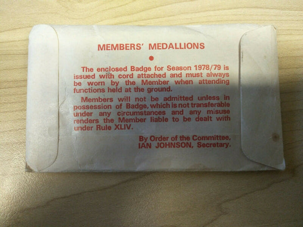 VFL 1978-79 Season MCC Melbourne Cricket Club Members Badge No. 12514 in Original Packaging