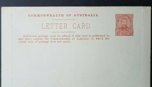 Australia Letter Card 1d full face KGV Cairns railway Queensland LC 10.28A mint