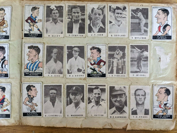 Scrapbook Over 50 Pages. Cigarette Cards, 1949 Argus VFL Photos, VFA, Signatures