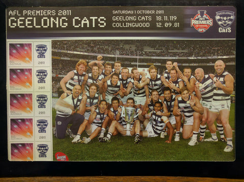 Australia Post AFL Premiers 2011 Geelong Strip of 5 60c Stamps