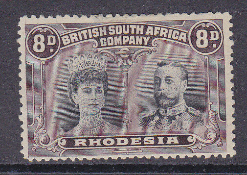 Rhodesia SG185a 8d grey-purple and dull purple KGV Double Head P15 Mint