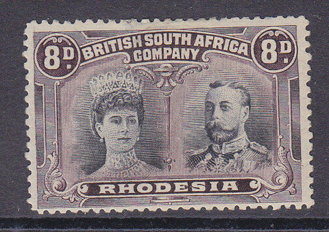 Rhodesia SG185a 8d grey-purple and dull purple KGV Double Head P15 Mint