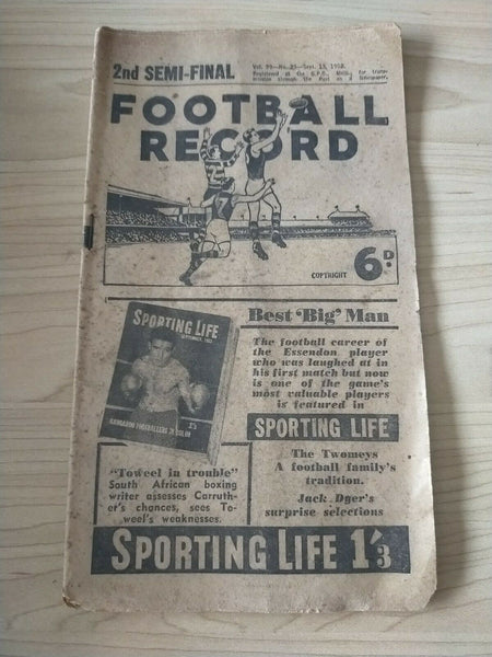 VFL 1952 September 13 Football Record 2nd Semi Final Geelong v Collingwood