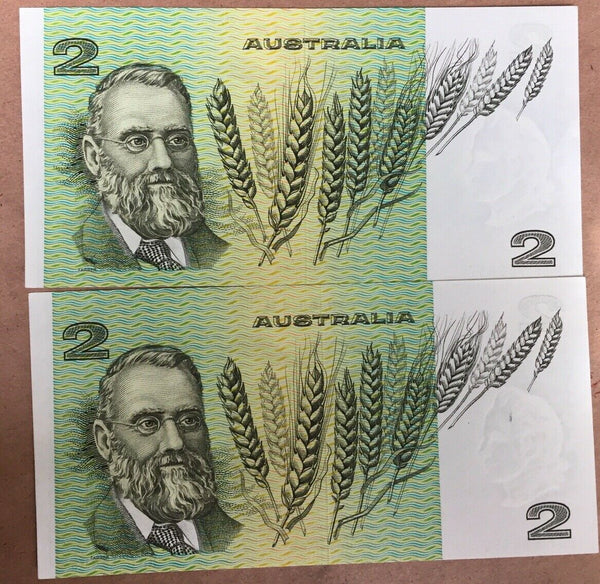 R85 $2 Phillips/Wheeler Australia Consecutive Pair Uncirculated