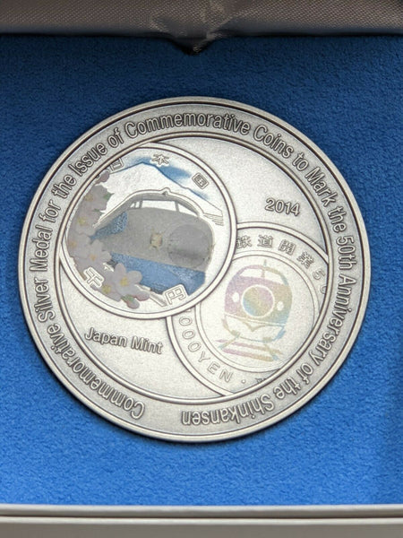 Japan Silver Commemorative Medal For 50th Anniversary Shinkansen Bullet Train