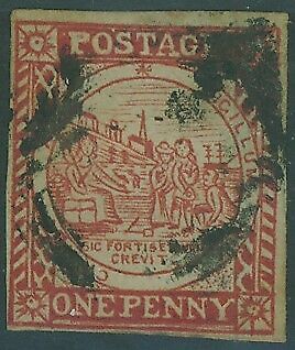NSW Australian States SG 12a 1d brownish red No tree on hill beehive Used