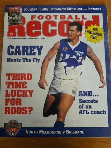 1996 Preliminary Final North Melbourne Vs Brisbane Footy Record