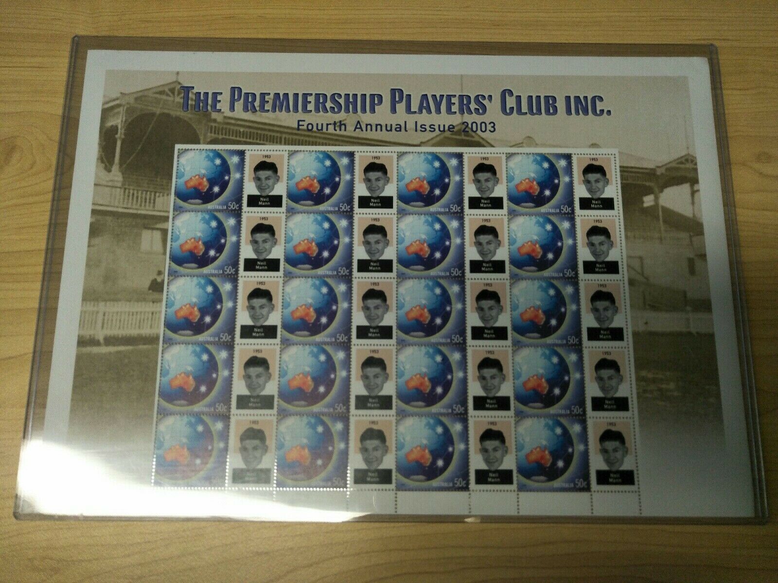 The Premiership Players' Club Inc. 50c Stamp Sheet Neil Mann Collingwood