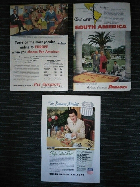 Coca-Cola 1954 Mixed Vintage Original Coca-Cola Advertisements x 3