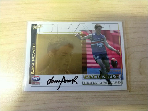 2002 Select SPX Gold Draft Signature Card Sam Power Western Bulldogs DS10