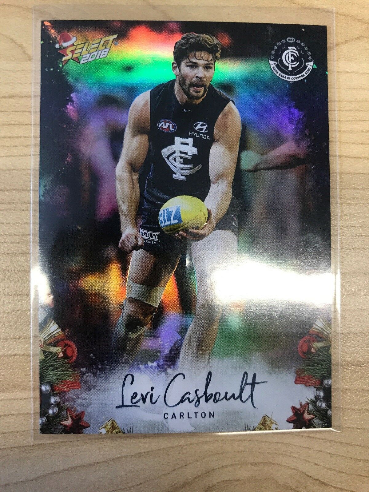 AFL 2018 Select Christmas Holofoil Card X25 - Carlton Blues, Levi Casboult