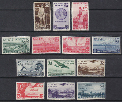 Italy SG 477/89 1936 2000th Birth Anniv of Horace author Set of 13 MLH