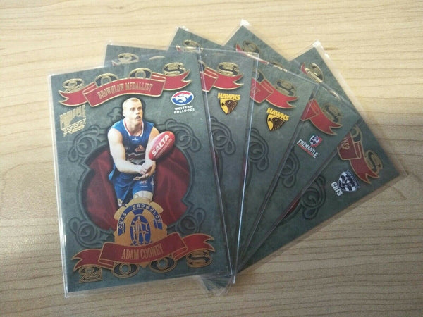 2008  AFL Select Pinnacle Medallists Complete Set Of 5 Cards