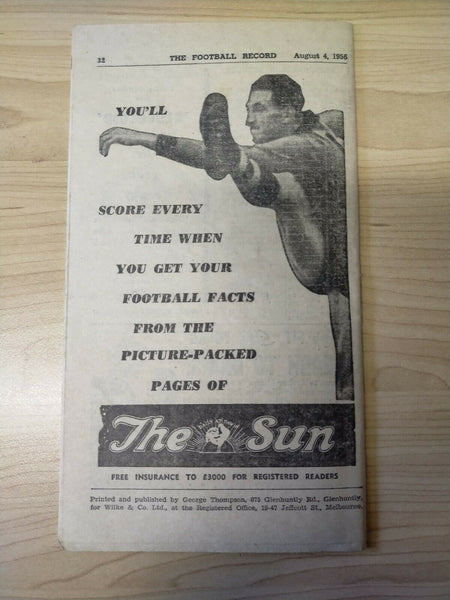 VFL 1956 August 4 Football Record Collingwood v Carlton