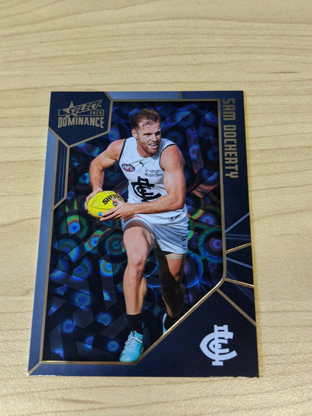 2020 AFL Select Dominance Holographic Parallel Sam Docherty Carlton 003/350