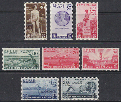 Italy SG 477/84 1936 2000th Birth Anniv of Horace author set of 8 MLH