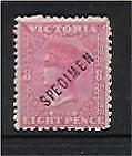 Victoria Australian States SG 302 8d on pink paper overprinted SPECIMEN MLH