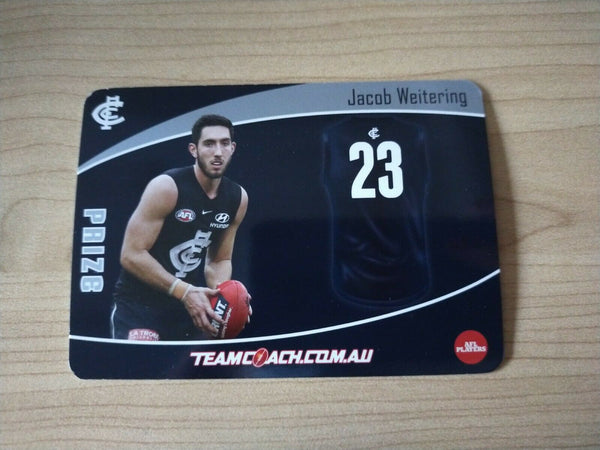 2020 Teamcoach Prize Football Card Jacob Weitering Carlton P-03b