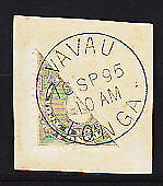 Tonga Pacific Islands SG 32a 1d olive bisected on piece Used bisect variety