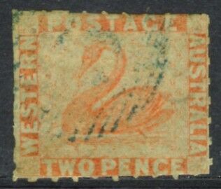 WA Western Australia Australian States SG 30 2d orange-vermilion Swan birds Used