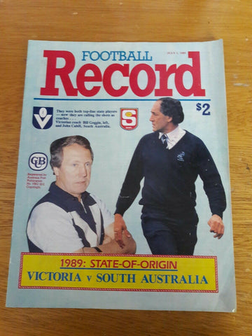 Football Record 1989 State Of Origin Victoria v South Australia