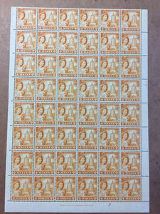 Malta 1954 1/2d Queen Elizabeth Part Sheet Of 40 Superb Mint SG267