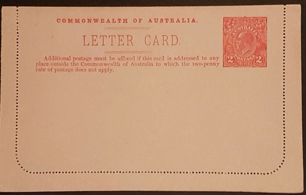 Australia Letter Card 2d KGV GPO Hobart Tasmania ACSC LC49 (58A) Clocks