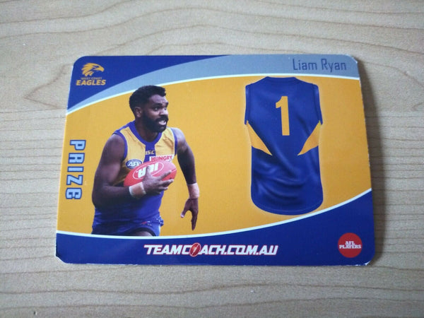 2020 Teamcoach Prize Football Card Liam Ryan West Coast P-17b