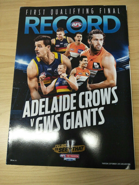 2017 AFL Football Record 1st Qualifying Final Adelaide v GWS