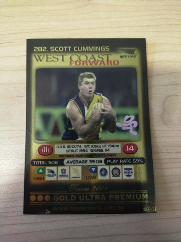 2021 AFL TEAMCOACH TEAM COACH PRIZE CARD WEST COAST EAGLES JACK