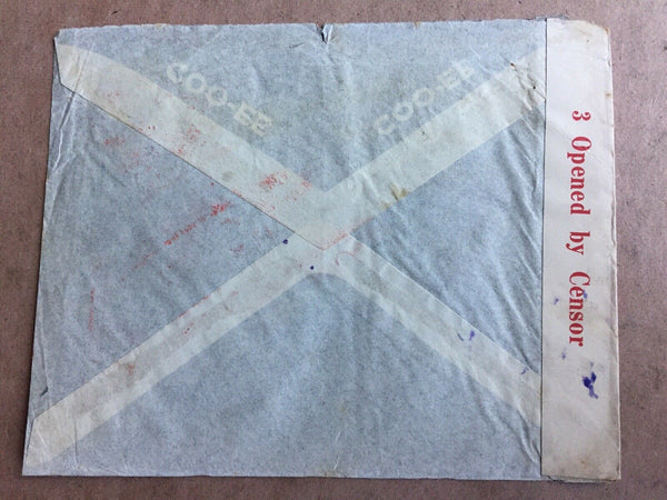 Australia - Straits Settlements Wool Advertising ”Opened By Censor”Melbourne RTS