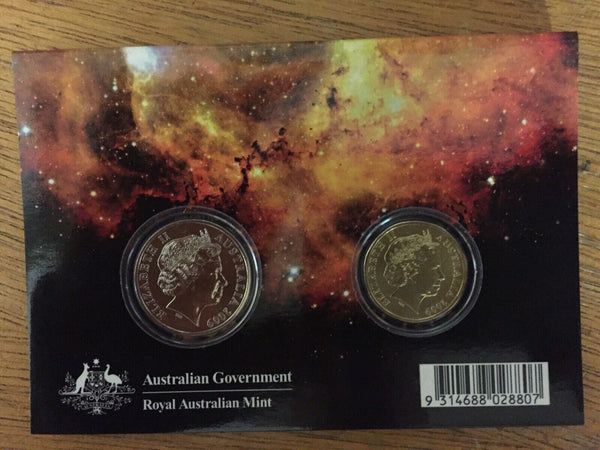 Australia 2009 Royal Australian Mint International Year of Astronomy Uncirculated 20c & $1