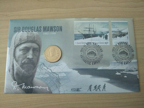 2012 Australian $1 Sir Douglas Mawson Antarctic Expedition PNC 1st Day Issue