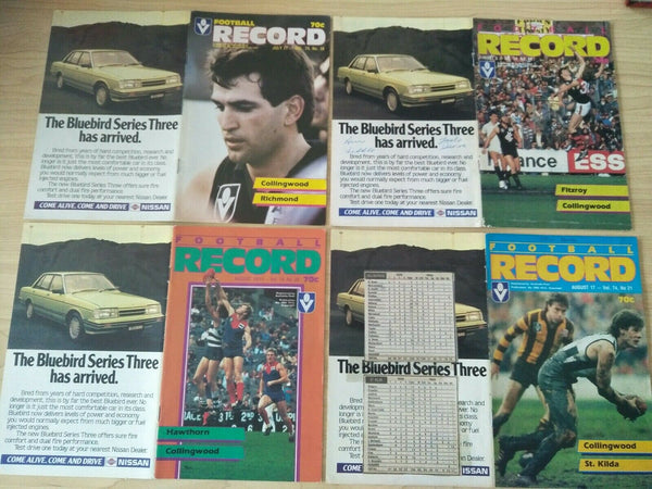 Lot Of 1985 VFL Football Records Collingwood Games x 22