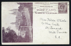 SA South Australia Australian States 1909 1d Postcard Anglican Cathedral used