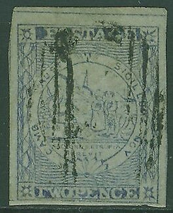 NSW Australian States SG 37 2d dull blue beehive fishing four margins Used Stamp