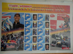 Australia Post 55c Souvenir Sheet - Mark Webber Winner Formula 1 2009 Germany